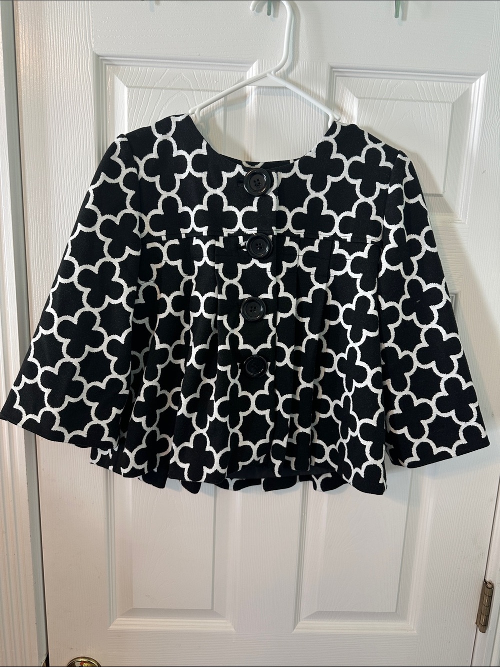Grace Elements Black and White Geometric Jacket (M)